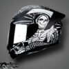 CASCO HAX ONIX DEATH NEGRO PLATA MATTE
