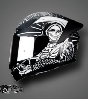 CASCO HAX ONIX DEATH NEGRO PLATA MATTE