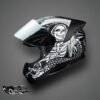 CASCO HAX ONIX DEATH NEGRO PLATA MATTE