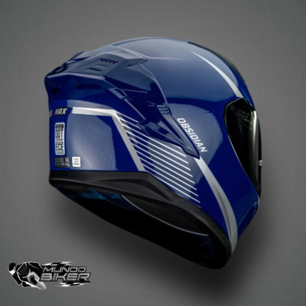 CASCO HAX OBSIDIAN AZUL BRILLO PLATA